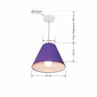 Lustre Pendente Cone Vivare Md-4028 Cúpula Em Tecido 25/30x12