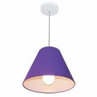 Lustre Pendente Cone Vivare Md-4028 Cúpula Em Tecido 25/30x12