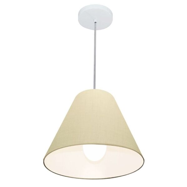 Lustre Pendente Cone Vivare Md-4028 Cúpula Em Tecido 25/30x12