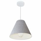 Lustre Pendente Cone Vivare Md-4028 Cúpula Em Tecido 25/30x12