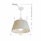 Lustre Pendente Cone Vivare Md-4039 Cúpula Em Tecido 21/40x30