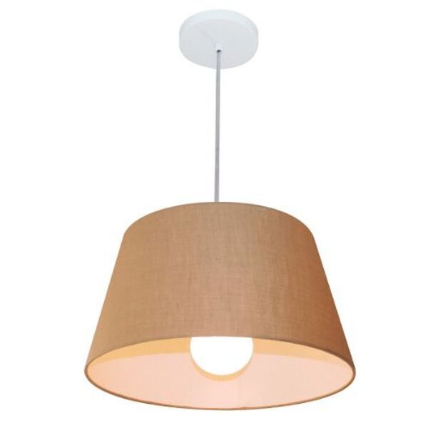 Lustre Pendente Cone Vivare Md-4039 Cúpula Em Tecido 21/40x30
