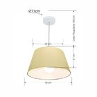 Lustre Pendente Cone Vivare Md-4039 Cúpula Em Tecido 21/40x30