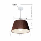 Lustre Pendente Cone Vivare Md-4039 Cúpula Em Tecido 21/40x30