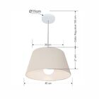 Lustre Pendente Cone Vivare Md-4039 Cúpula Em Tecido 21/40x30