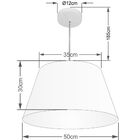 Lustre Pendente Cone Vivare Md-4048 Cúpula Em Tecido 21/50x40