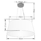 Lustre Pendente Cone Vivare Md-4048 Cúpula Em Tecido 21/50x40