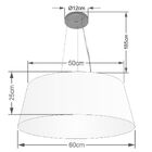 Lustre Pendente Cone Vivare Md-4062 Cúpula Em Tecido 25/60x50