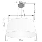 Lustre Pendente Cone Vivare Md-4063 Cúpula Em Tecido 30/60x50
