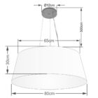 Lustre Pendente Cone Vivare Md-4072 Cúpula Em Tecido 30/80x65