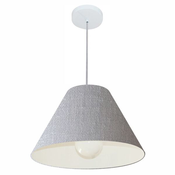 Lustre Pendente Cone Vivare Md-4078 Cúpula Em Tecido 25/40x15