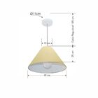 Lustre Pendente Cone Vivare Md-4078 Cúpula Em Tecido 25/40x15