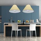 Lustre Pendente Cone Vivare Md-4078 Cúpula Em Tecido 25/40x15