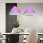 Lustre Pendente Cone Vivare Md-4078 Cúpula Em Tecido 25/40x15