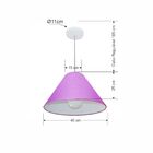 Lustre Pendente Cone Vivare Md-4078 Cúpula Em Tecido 25/40x15