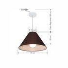 Lustre Pendente Cone Vivare Md-4078 Cúpula Em Tecido 25/40x15