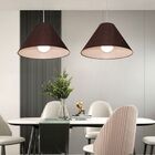 Lustre Pendente Cone Vivare Md-4078 Cúpula Em Tecido 25/40x15