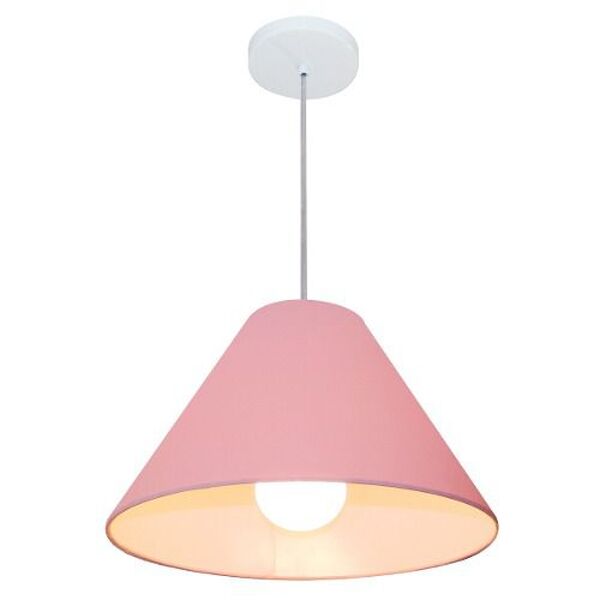 Lustre Pendente Cone Vivare Md-4078 Cúpula Em Tecido 25/40x15