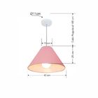 Lustre Pendente Cone Vivare Md-4078 Cúpula Em Tecido 25/40x15