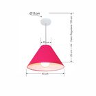 Lustre Pendente Cone Vivare Md-4078 Cúpula Em Tecido 25/40x15