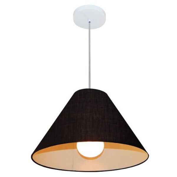 Lustre Pendente Cone Vivare Md-4078 Cúpula Em Tecido 25/40x15
