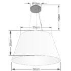 Lustre Pendente Cone Vivare Md-4141 Cúpula Em Tecido 30/50x35