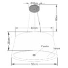 Lustre Pendente Cone Vivare Md-4144 Cúpula Forrada Em Tecido