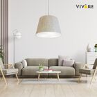 Lustre Pendente Cone Vivare Md-4155 Cúpula Em Tecido 30/40x30