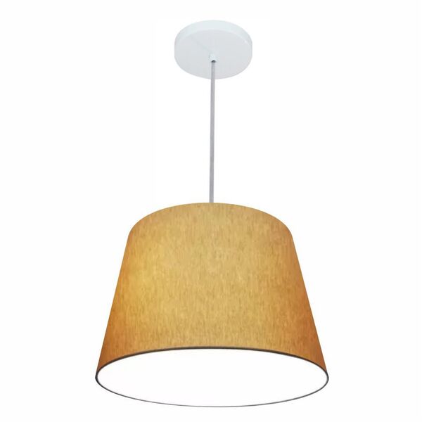 Lustre Pendente Cone Vivare Md-4155 Cúpula Em Tecido 30/40x30