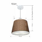 Lustre Pendente Cone Vivare Md-4155 Cúpula Em Tecido 30/40x30