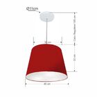 Lustre Pendente Cone Vivare Md-4155 Cúpula Em Tecido 30/40x30