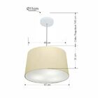Lustre Pendente Cone Vivare Md-4156 Cúpula Em Tecido 30/45x40