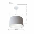 Lustre Pendente Cone Vivare Md-4156 Cúpula Em Tecido 30/45x40