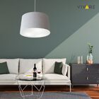 Lustre Pendente Cone Vivare Md-4156 Cúpula Em Tecido 30/45x40