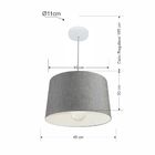 Lustre Pendente Cone Vivare Md-4241 Cúpula Em Tecido 30/45x40