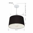 Lustre Pendente Cone Vivare Md-4241 Cúpula Em Tecido 30/45x40