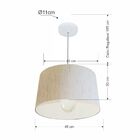 Lustre Pendente Cone Vivare Md-4241 Cúpula Em Tecido 30/45x40