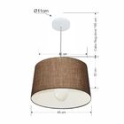 Lustre Pendente Cone Vivare Md-4241 Cúpula Em Tecido 30/45x40