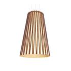 Lustre Pendente Cônico 26x40cm 1xe27 Madeira Imbuia