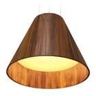 Lustre Pendente Cônico 52x45cm 3xe27 Madeira Imbuia