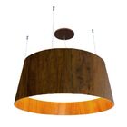 Lustre Pendente Cônico 75x35cm 5xe27 Em Madeira - Imbuia