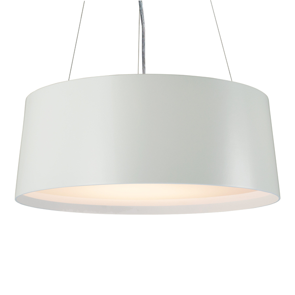 Lustre Pendente Cônico Madeira Branco Laca - 50cm