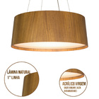 Lustre Pendente Cônico Madeira Freijó - 40cm