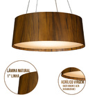 Lustre Pendente Cônico Madeira Teca Escura - 50cm