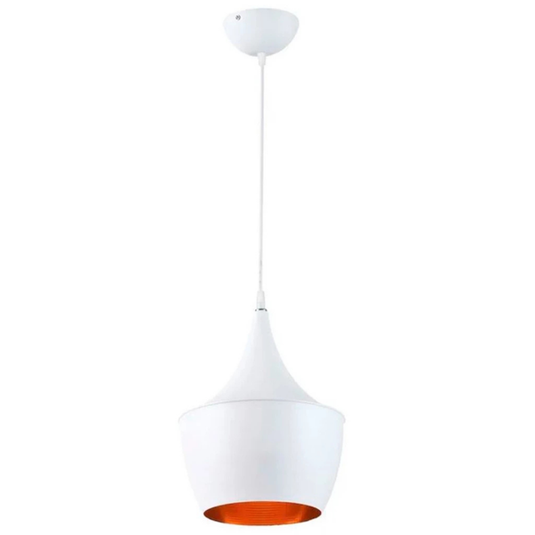 Lustre Pendente Cor Branca Chápeu Moderno Retrô Inl16