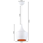 Lustre Pendente Cor Branca Chápeu Moderno Retrô Inl16