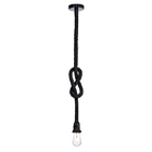 Lustre Pendente Corda Para 1 Lâmpada Preto E27 Bivolt