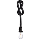 Lustre Pendente Corda Para 1 Lâmpada Preto E27 Bivolt
