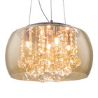 Lustre Pendente Cristais Legítimos K9 Sidney Cuba Âmbar 40cm