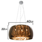 Lustre Pendente Cristais Legítimos K9 Sidney Cuba Café 40cm S